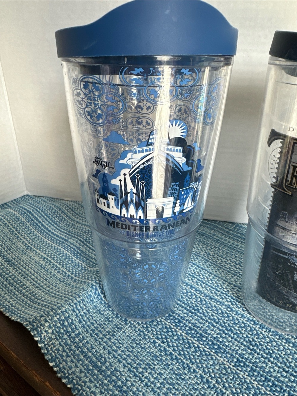 Disney Cruise tervis Travel Tumblers with Lids Transatlantic and Mediterranean